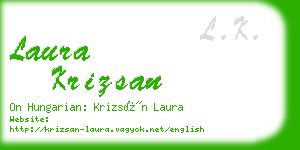 laura krizsan business card